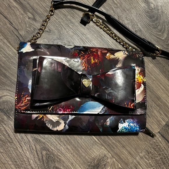 Betsey Johnson Handbags - Betsey Johnson Floral Black Bow Women's Crossbody